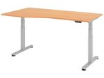 HAMMERBACHER VXDSM18/6/S elektrisch höhenverstellbarer Schreibtisch 63 - 127 cm buche / silber