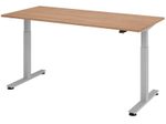 HAMMERBACHER elektrisch höhenverstellbarer Schreibtisch VXMST19/N/S nussbaum