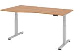 HAMMERBACHER VXDSM18/N/S elektrisch höhenverstellbarer Schreibtisch 63 - 127 cm nussbaum / silber