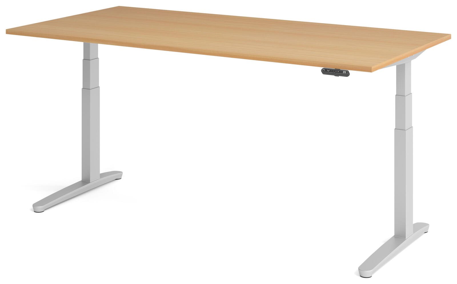 HAMMERBACHER elektrisch höhenverstellbarer Schreibtisch VXBHM2E/6/SS buche