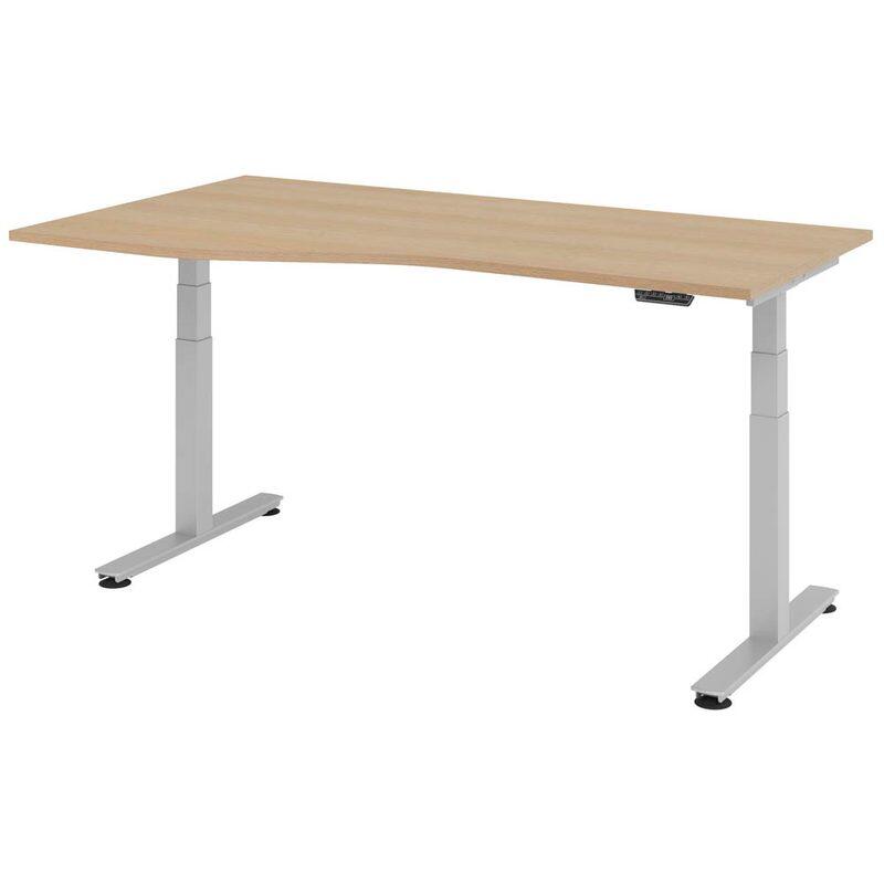 HAMMERBACHER VXDSM18/E/S elektrisch höhenverstellbarer Schreibtisch 63 - 127 cm eiche / silber