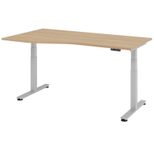 HAMMERBACHER VXDSM18/E/S elektrisch höhenverstellbarer Schreibtisch 63 - 127 cm Eiche / silber