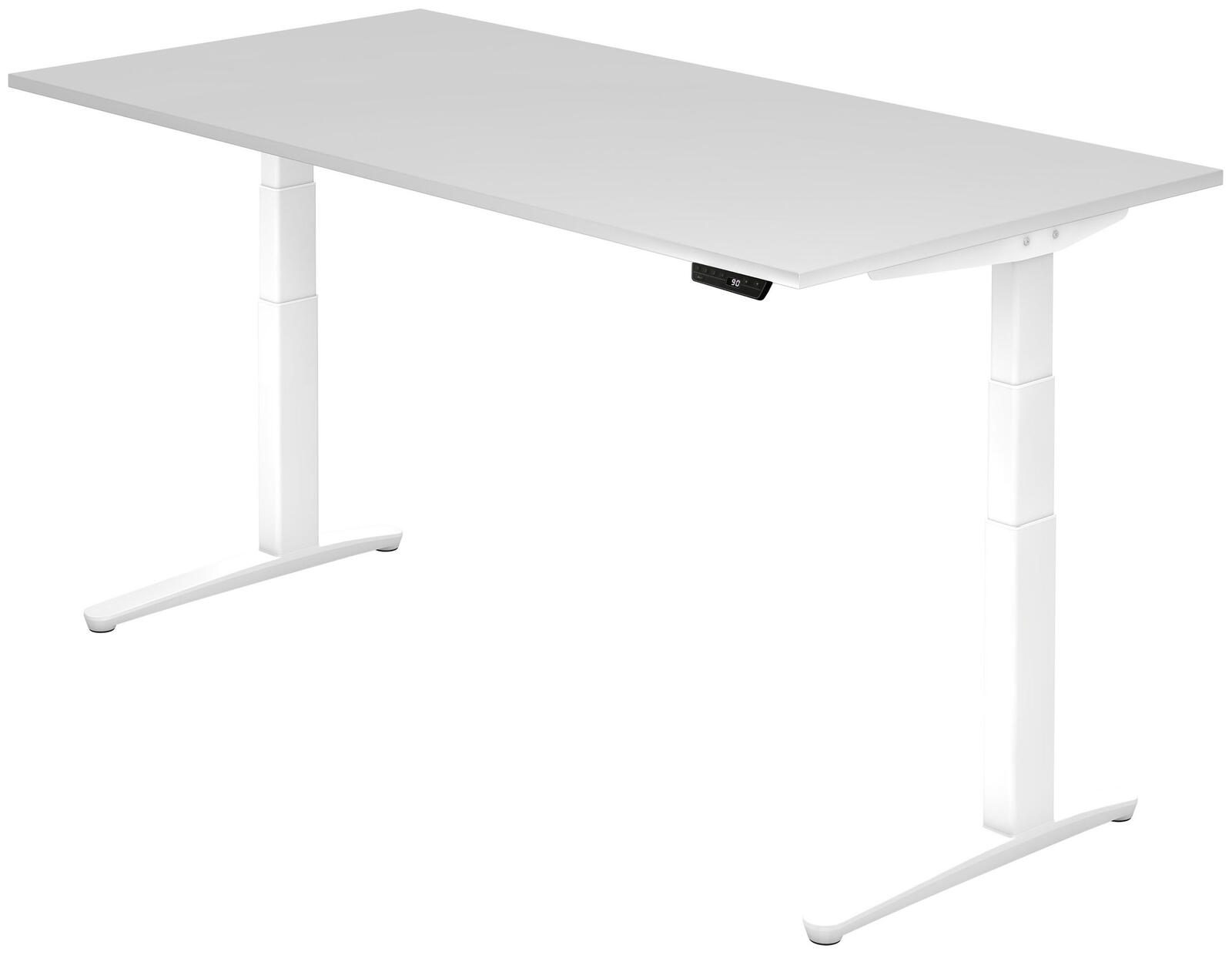 HAMMERBACHER elektrisch höhenverstellbarer Schreibtisch VXBHM2E/W/WW weiß