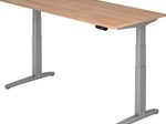HAMMERBACHER elektrisch höhenverstellbarer Schreibtisch VXBHM19/N/SS nussbaum