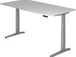 HAMMERBACHER elektrisch höhenverstellbarer Schreibtisch VXBHM2E/5/SS lichtgrau