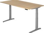 HAMMERBACHER elektrisch höhenverstellbarer Schreibtisch VXBHM2E/E/SS eiche