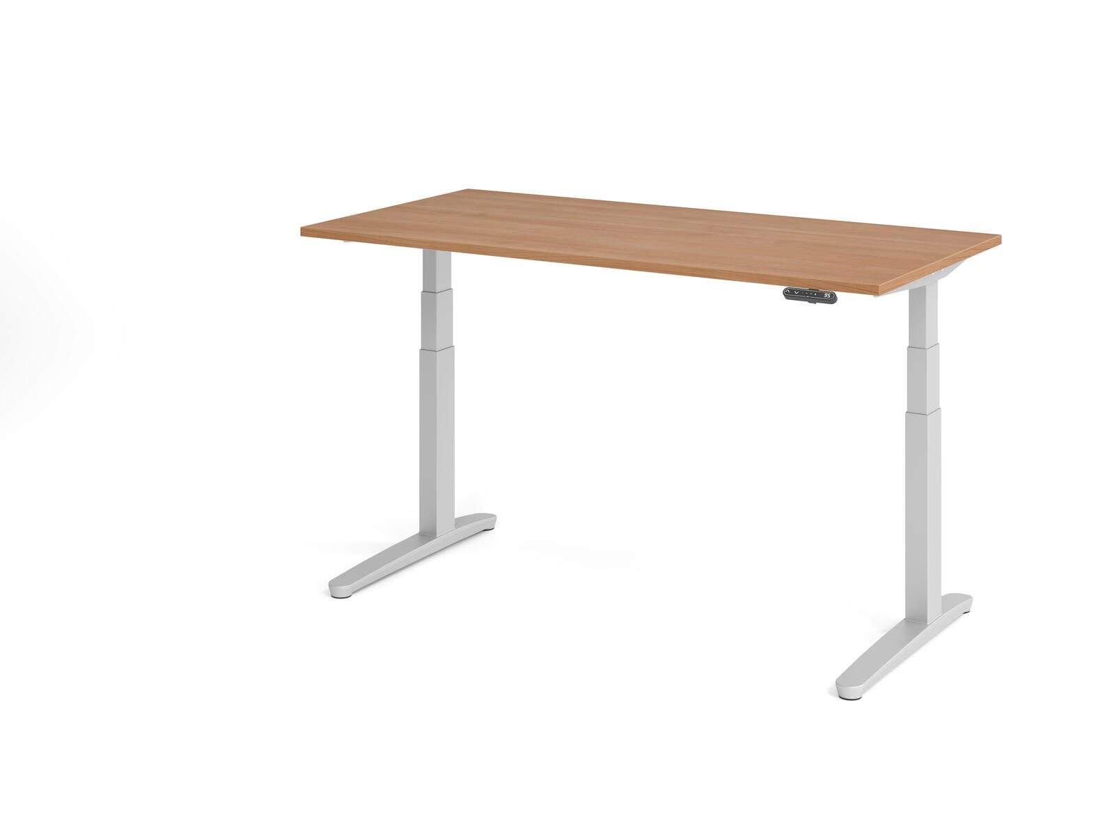 HAMMERBACHER elektrisch höhenverstellbarer Schreibtisch VXBHM16/N/SS nussbaum