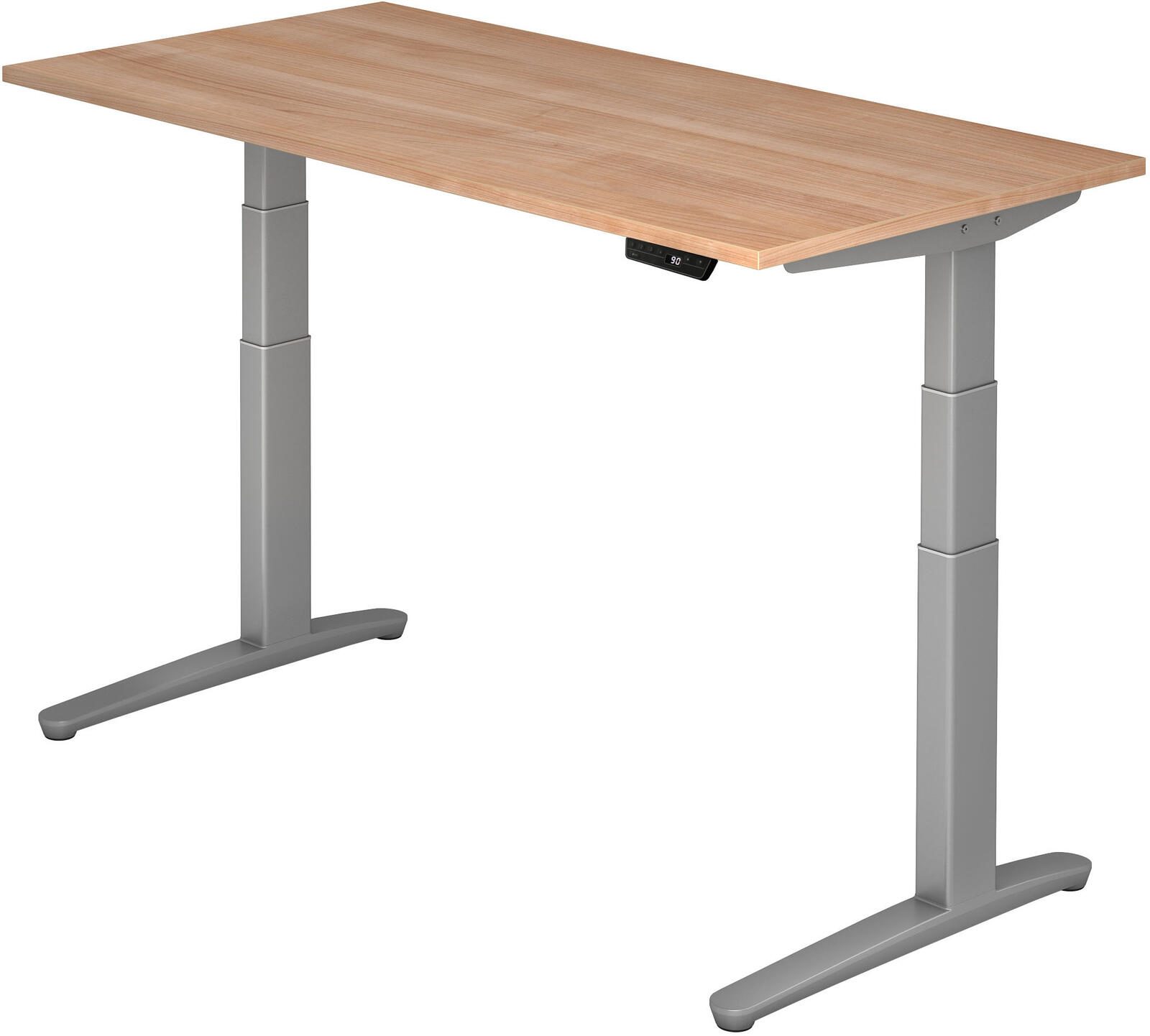 HAMMERBACHER elektrisch höhenverstellbarer Schreibtisch VXBHM16/N/SS nussbaum