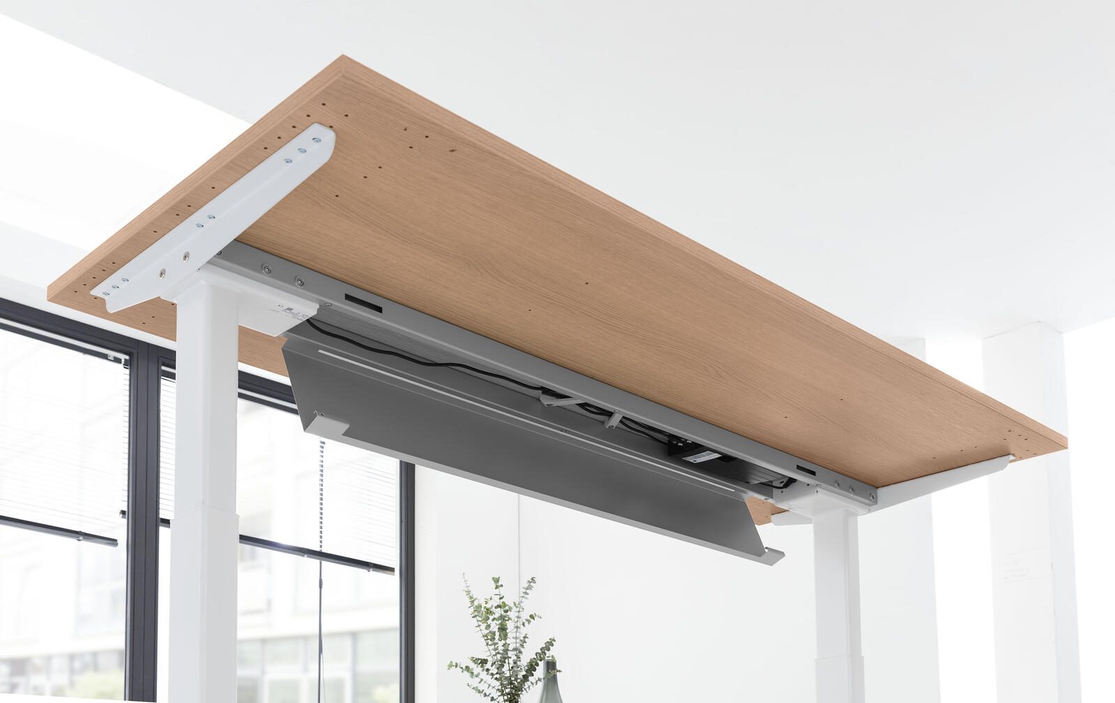 HAMMERBACHER elektrisch höhenverstellbarer Schreibtisch VXBHM16/N/SS nussbaum