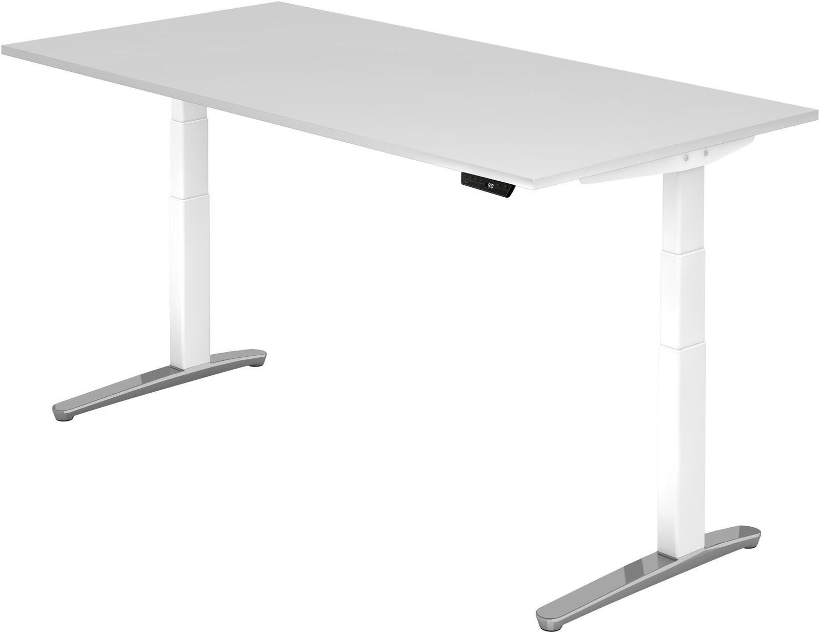 HAMMERBACHER elektrisch höhenverstellbarer Schreibtisch VXBHM2E/W/WC weiß