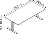 HAMMERBACHER elektrisch höhenverstellbarer Schreibtisch VXMST2E/W/S weiß