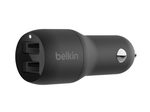 Belkin BoostCharge 24 W 2x USB-A Kfz-Ladegerät, schwarz