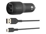 Belkin BoostCharge 24 W 2x USB -A Kfz-Ladeadapter, schwarz