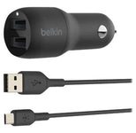 Belkin BoostCharge 24 W 2x USB -A Kfz-Ladeadapter, schwarz