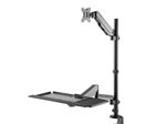 Neomounts DS90-325BL1 höhenverstellbarer, tischmontierter Arbeitsplatz für 17-32" Bildschirme, Tastatur und Maus - Schwarz