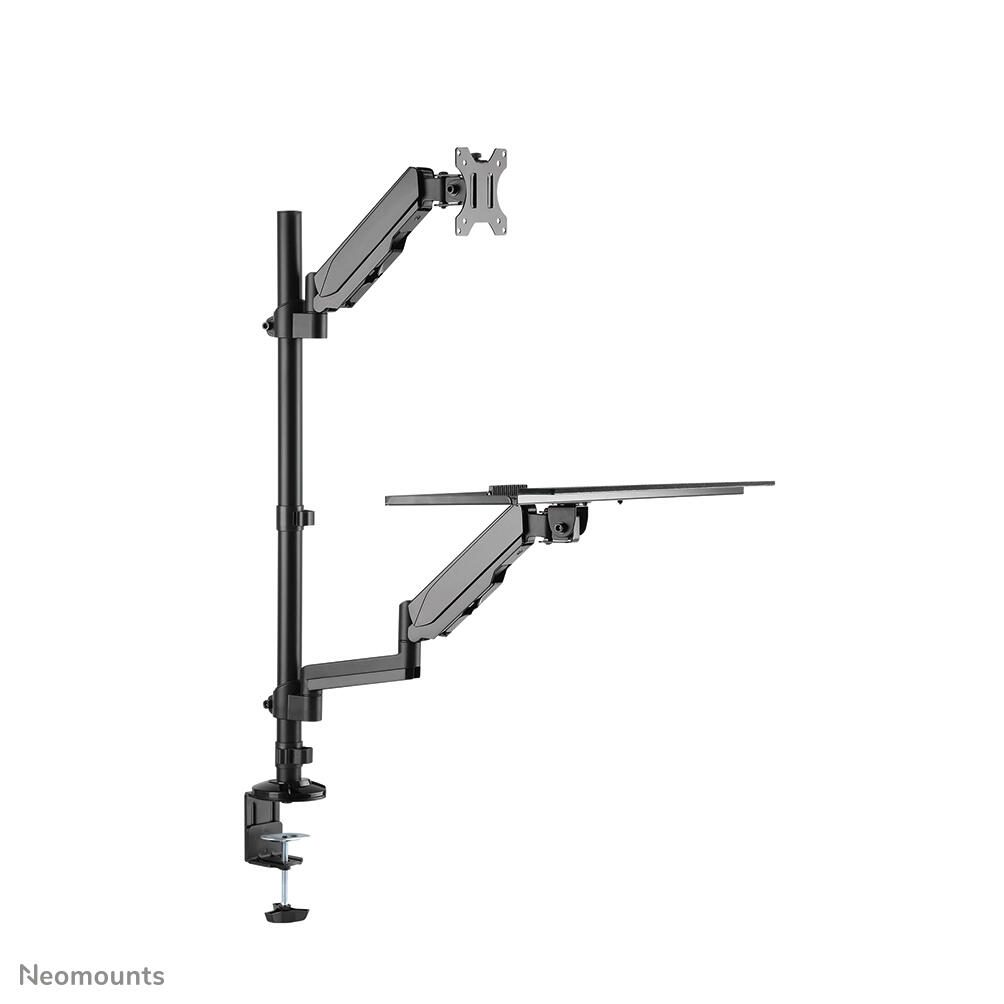 Neomounts DS90-325BL1 höhenverstellbarer, tischmontierter Arbeitsplatz für 17-32" Bildschirme, Tastatur und Maus - Schwarz