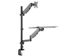 Neomounts DS90-325BL1 höhenverstellbarer, tischmontierter Arbeitsplatz für 17-32" Bildschirme, Tastatur und Maus - Schwarz