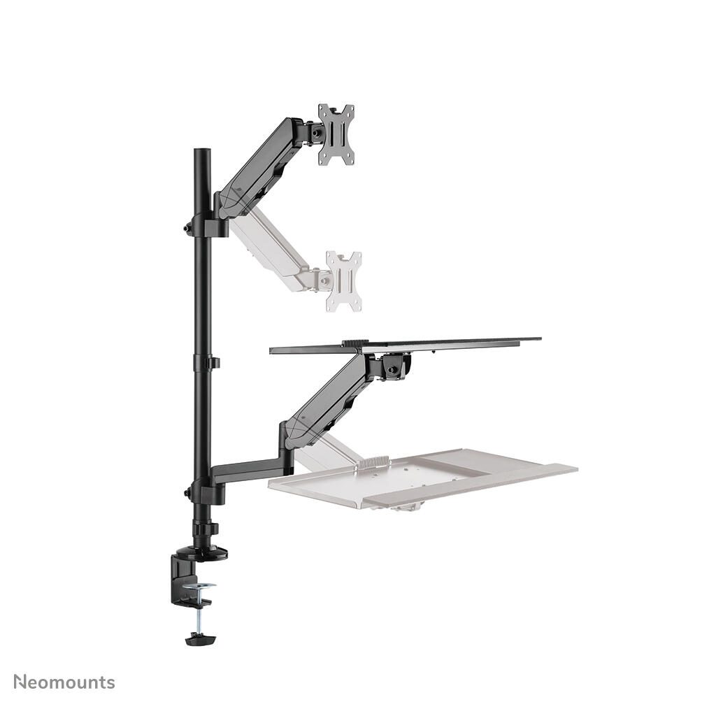 Neomounts DS90-325BL1 höhenverstellbarer, tischmontierter Arbeitsplatz für 17-32" Bildschirme, Tastatur und Maus - Schwarz