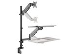 Neomounts DS90-325BL1 höhenverstellbarer, tischmontierter Arbeitsplatz für 17-32" Bildschirme, Tastatur und Maus - Schwarz