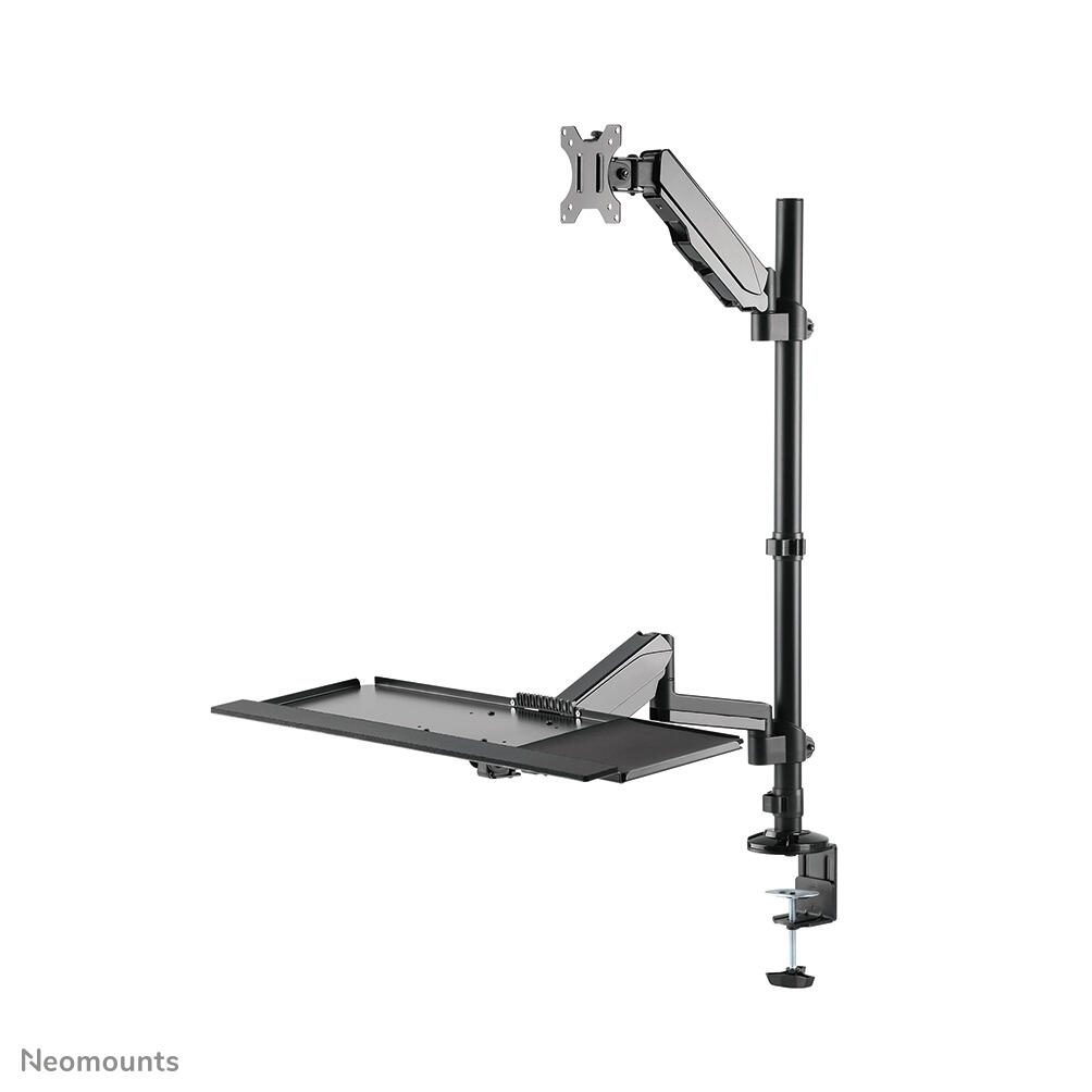 Neomounts DS90-325BL1 höhenverstellbarer, tischmontierter Arbeitsplatz für 17-32" Bildschirme, Tastatur und Maus - Schwarz