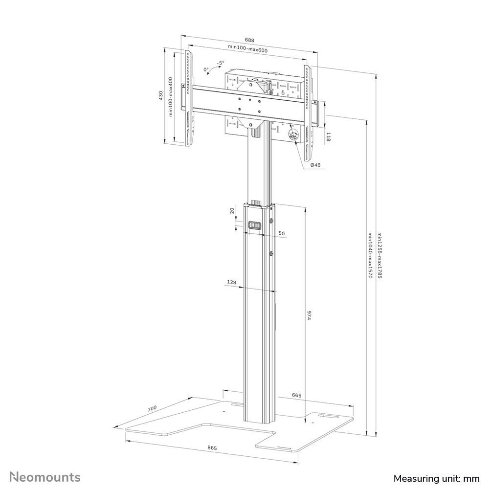 Neomounts FL45S-825BL1 Bodenständer für 37-75" Bildschirme - Schwarz