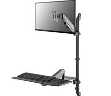 Neomounts WL90-325BL1 höhenverstellbarer, wandmontierter Arbeitsplatz für 17-32" Bildschirme, Tastatur und Maus - Schwarz