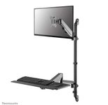 Neomounts WL90-325BL1 höhenverstellbarer, wandmontierter Arbeitsplatz für 17-32" Bildschirme, Tastatur und Maus - Schwarz