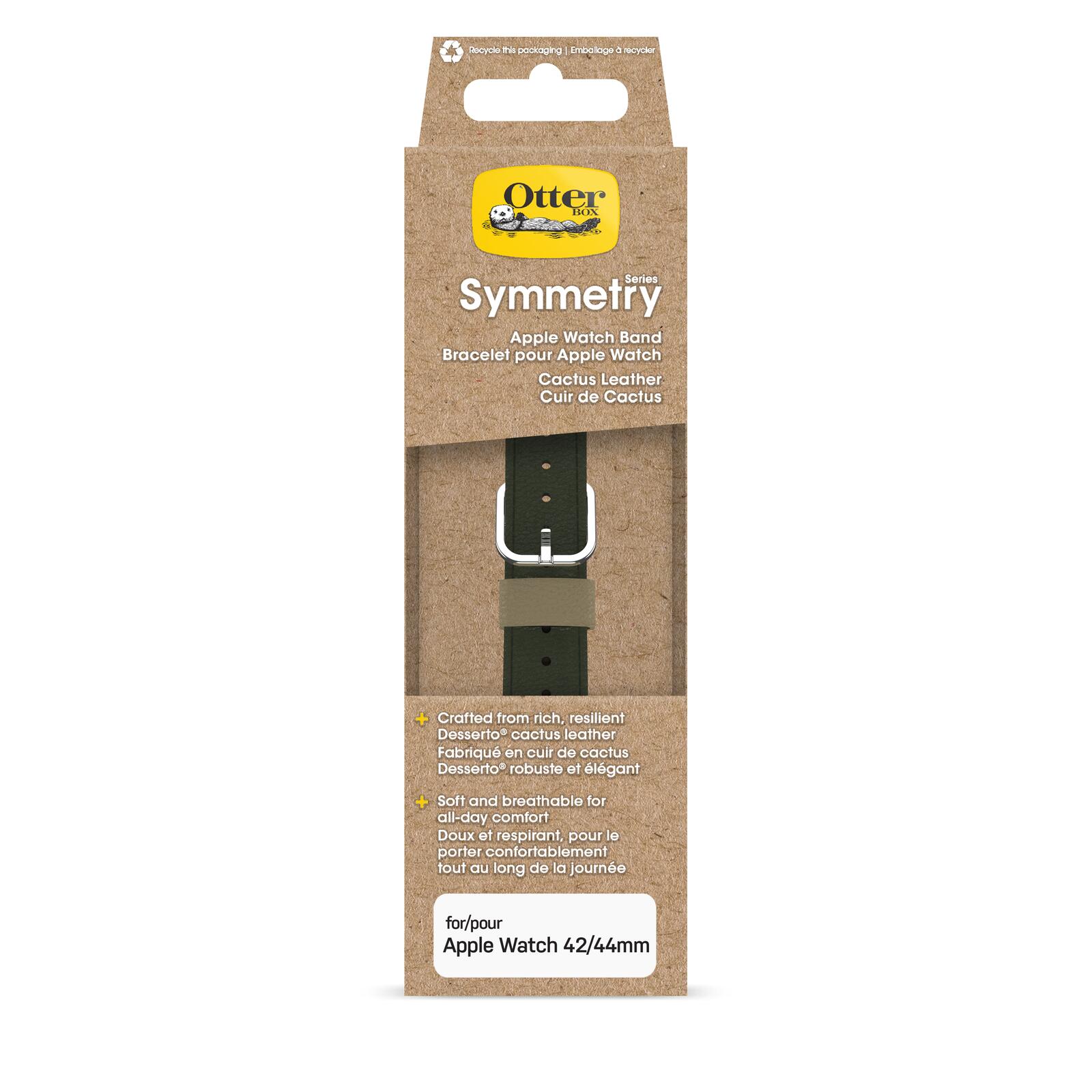 OtterBox Symmetry Cactus Leather Watch Band for Apple Watch 45/44/42mm Cactus Groove - green