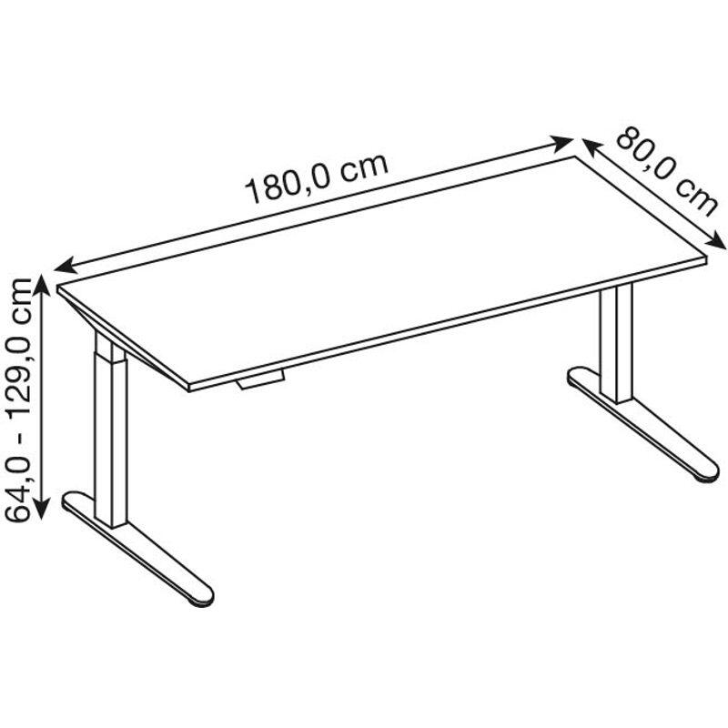 HAMMERBACHER Schreibtisch VXDKB19/N/S nussbaum