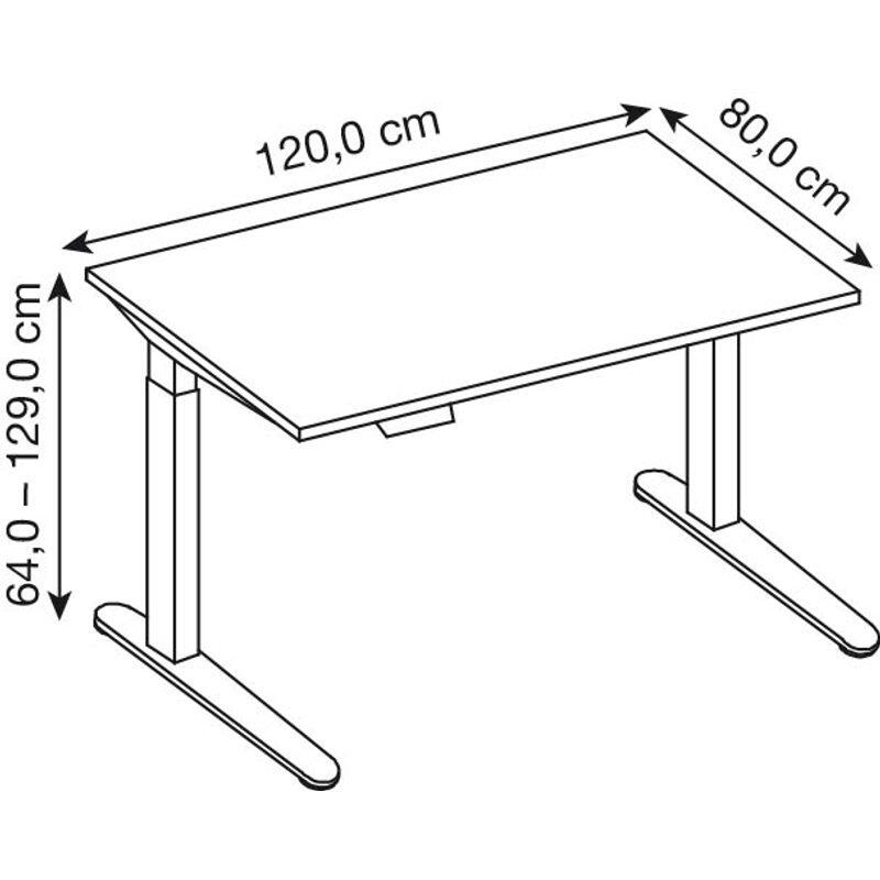 HAMMERBACHER Schreibtisch VXDKB12/N/G nussbaum