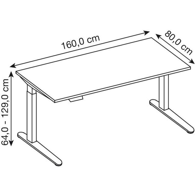 HAMMERBACHER Schreibtisch VXDKB16/5/G lichtgrau
