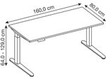 HAMMERBACHER Schreibtisch VXDKB16/5/G lichtgrau
