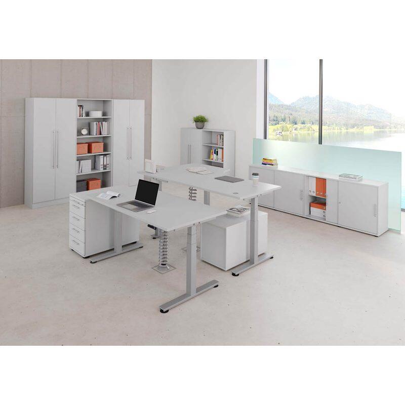 HAMMERBACHER Schreibtisch VXDSM2E/5/G lichtgrau