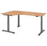 HAMMERBACHER VXDSM82/R/G elektrisch höhenverstellbarer Schreibtisch 63 - 127 cm Asteiche / grafit