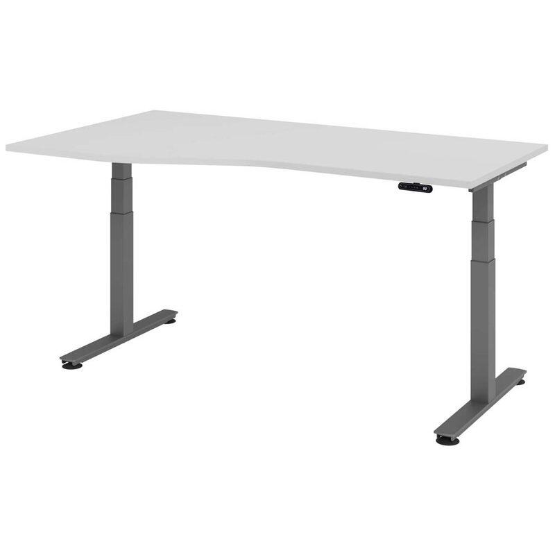 HAMMERBACHER VXDSM18/5/G elektrisch höhenverstellbarer Schreibtisch 63 - 127 cm lichtgrau / grafit