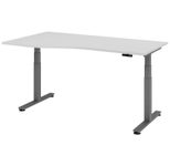 HAMMERBACHER VXDSM18/5/G elektrisch höhenverstellbarer Schreibtisch 63 - 127 cm Lichtgrau / grafit