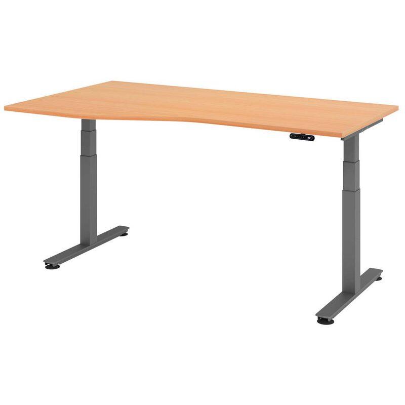 HAMMERBACHER VXDSM18/6/G elektrisch höhenverstellbarer Schreibtisch 63 - 127 cm buche / grafit