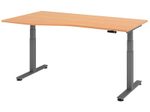 HAMMERBACHER VXDSM18/6/G elektrisch höhenverstellbarer Schreibtisch 63 - 127 cm buche / grafit