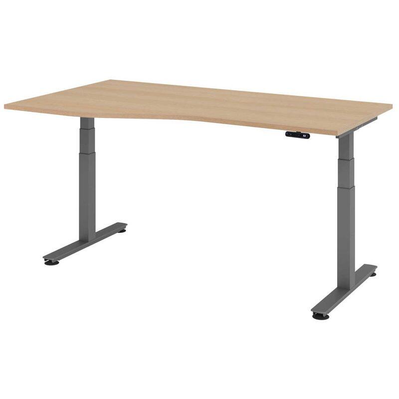 HAMMERBACHER VXDSM18/E/G elektrisch höhenverstellbarer Schreibtisch 63 - 127 cm eiche / grafit