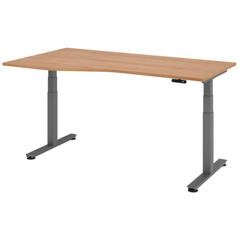 HAMMERBACHER VXDSM18/N/G elektrisch höhenverstellbarer Schreibtisch 63 - 127 cm nussbaum / grafit