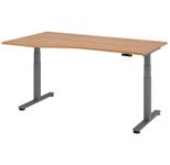 HAMMERBACHER VXDSM18/N/G elektrisch höhenverstellbarer Schreibtisch 63 - 127 cm Nussbaum / grafit