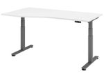 HAMMERBACHER VXDSM18/W/G elektrisch höhenverstellbarer Schreibtisch 63 - 127 cm weiß / grafit