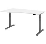 HAMMERBACHER VXDSM18/W/G elektrisch höhenverstellbarer Schreibtisch 63 - 127 cm Weiß / grafit