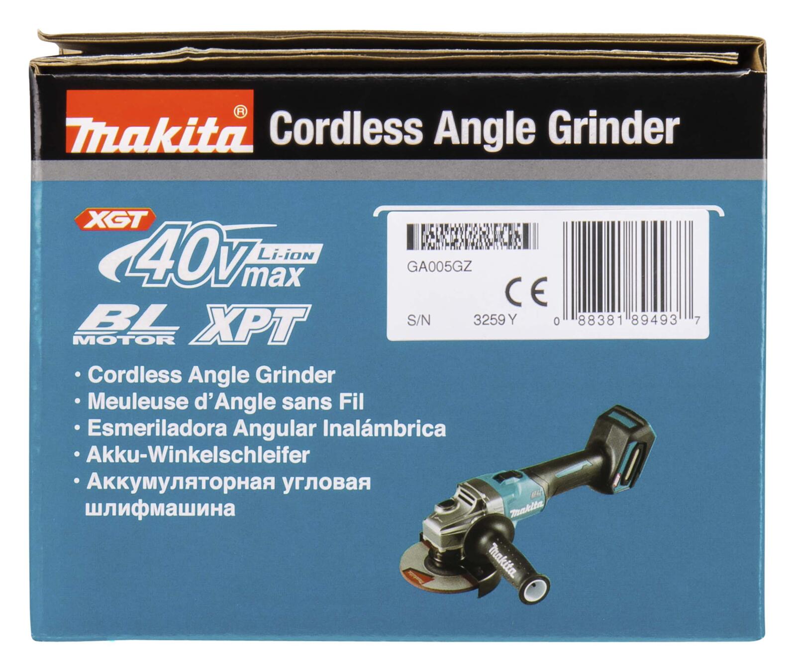 makita Akku-Winkelschleifer GA005GZ