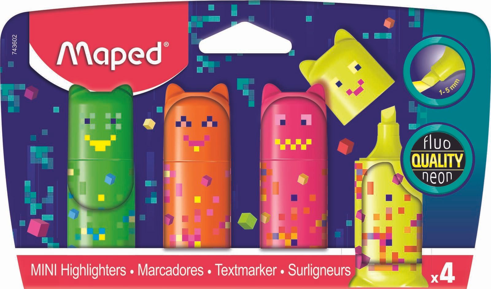 maped PIXEL PARTY Mini Textmarker Mehrfarbig