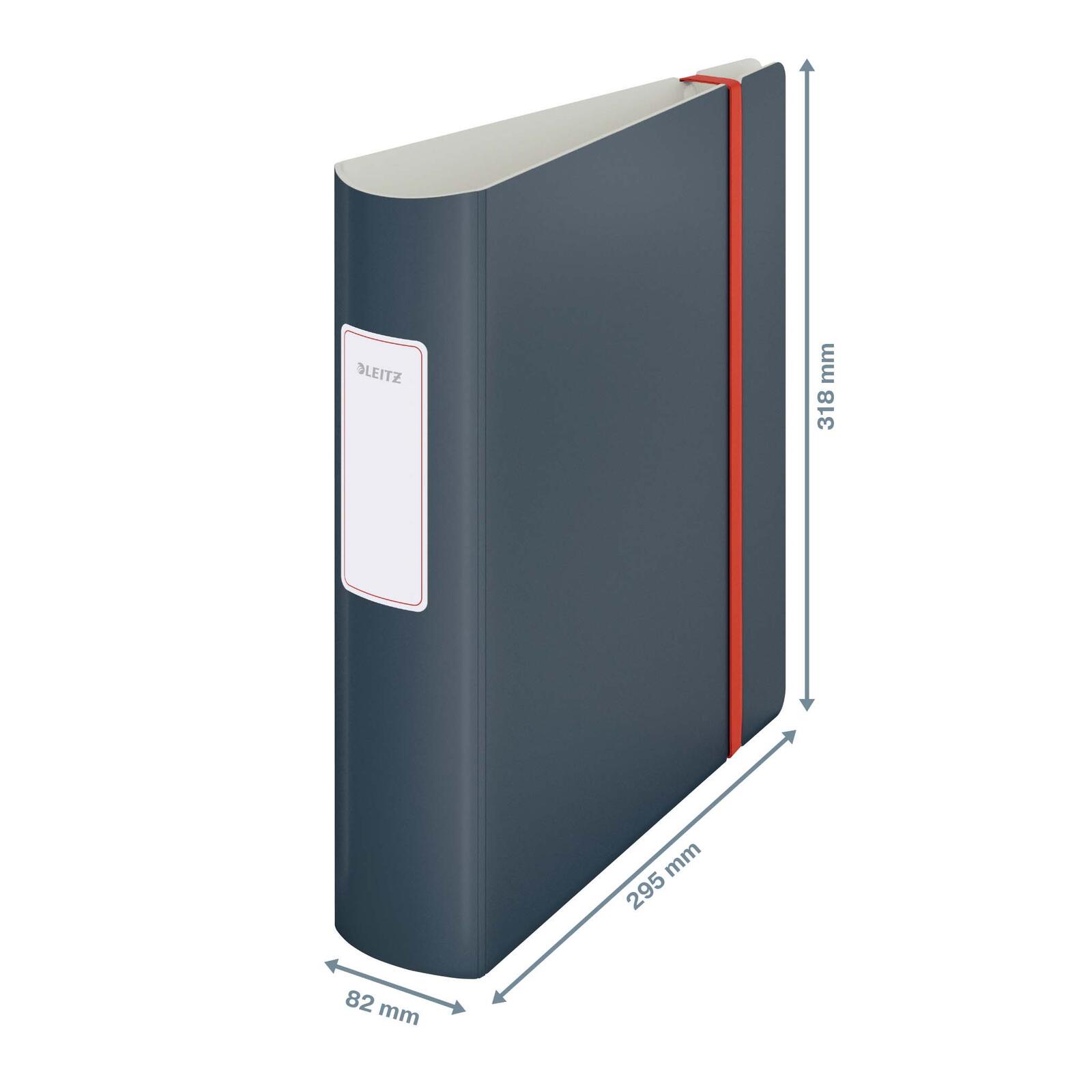 LEITZ Ordner Rückenbreite 8.2 cm DIN A4 stabile Pappe samtgrau