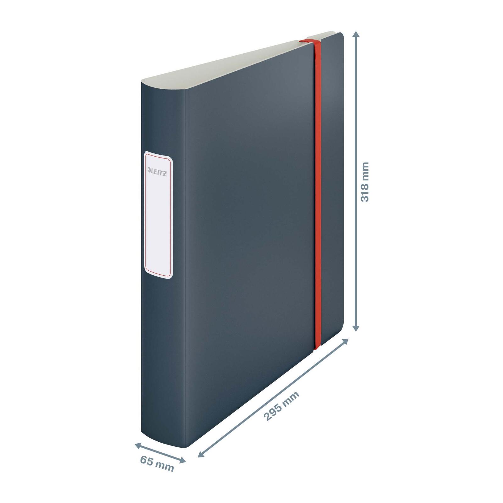 LEITZ Ordner Rückenbreite 6.5 cm DIN A4 stabile Pappe samtgrau