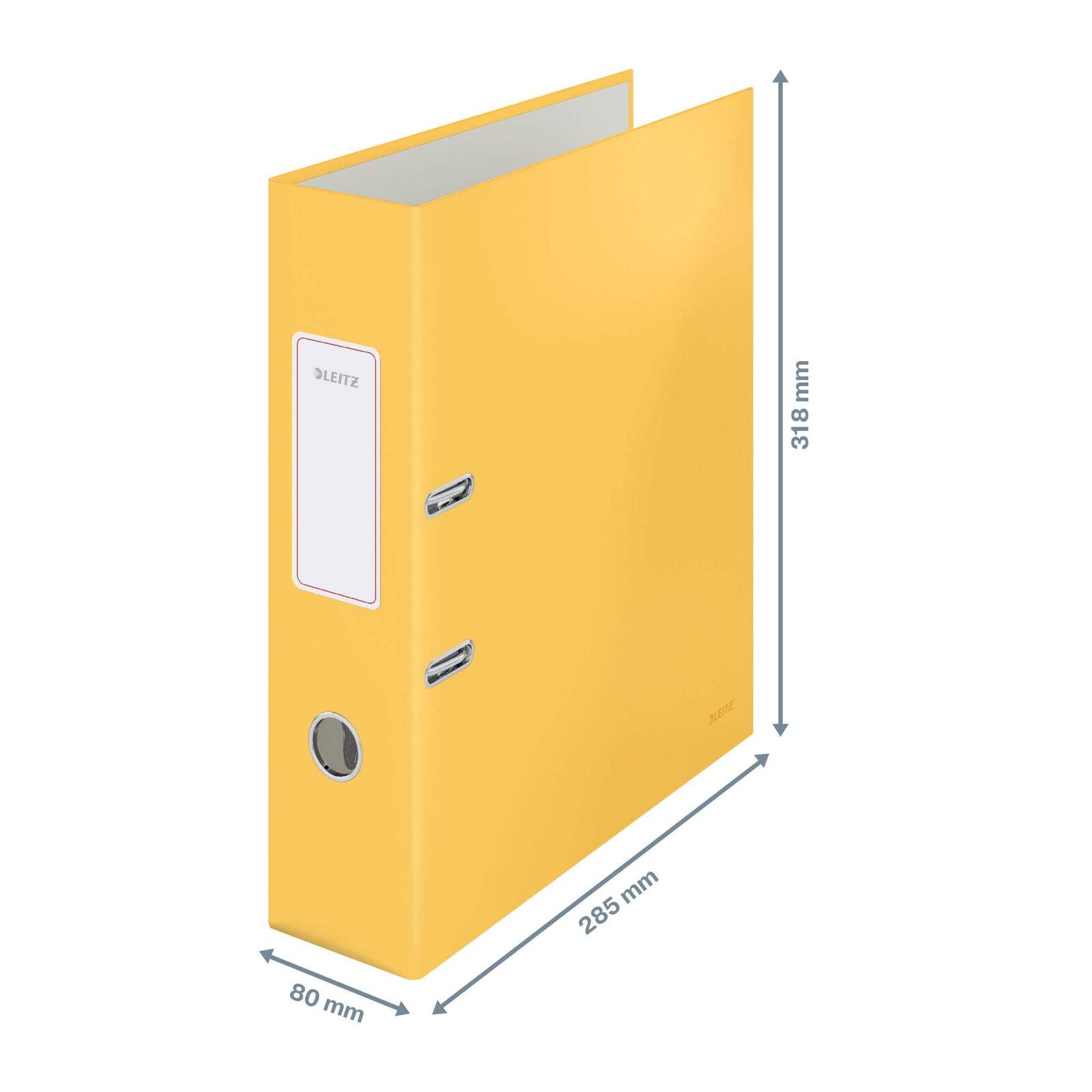 LEITZ Ordner Rückenbreite 8 cm DIN A4 stabile Pappe warmes gelb