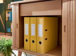 LEITZ Ordner Rückenbreite 8 cm DIN A4 stabile Pappe warmes gelb