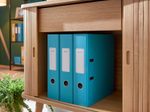 LEITZ Ordner Rückenbreite 8 cm DIN A4 stabile Pappe sanftes blau